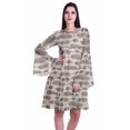thumbnail image 1 of Moomaya Robe d'Été Fluide à Manches Longues Imprimée pour Femmes, Longueur Genou, Évasée, 1 of 6