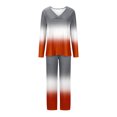 thumbnail image 4 of Timegard Ensembles de Pyjamas pour Femmes 2 Pcs Confortables Couleur Dégradée Manches Longues Col en V Haut et Pantalon Tenues de Pjs, 4 of 5