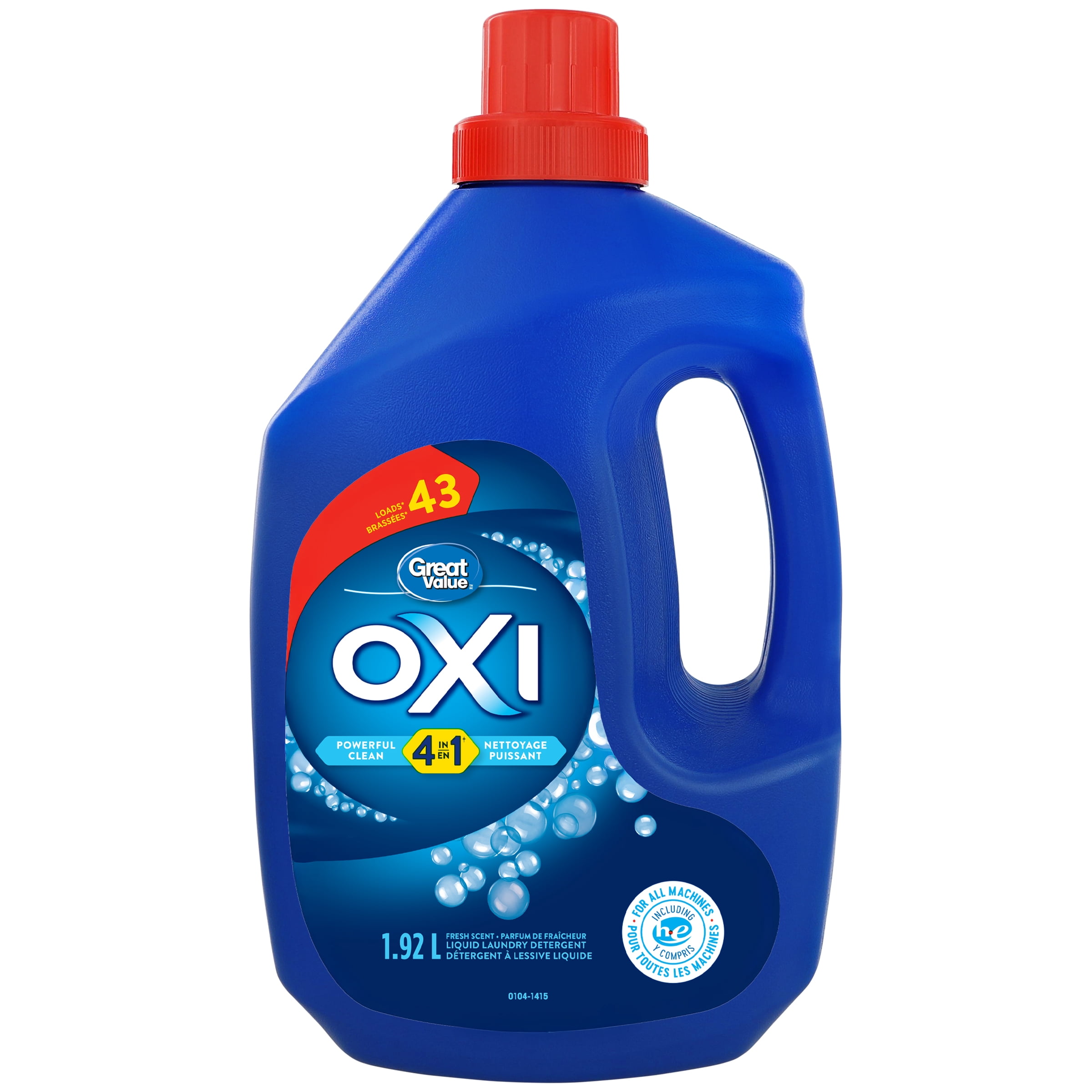 Great Value Liquid Laundry Detergent OXI 4-in-1 43 wash, 1.92L