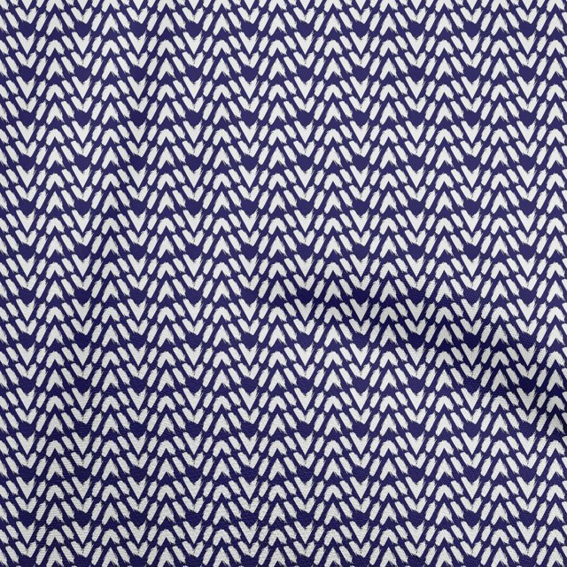 oneOone Rayon Dark Blue Fabric Abstract Brush Stroke Craft Projects Decor Fabric Printed by The Yard 56 Inch Wide