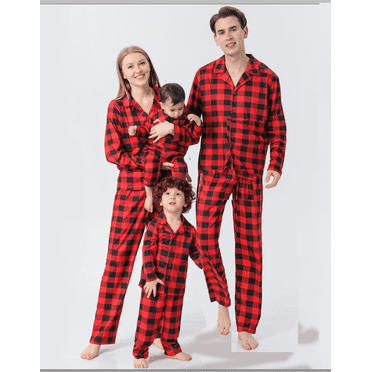 Pyjamas Assortis de Noël pour la Famille, Carreaux Buffalo Classiques