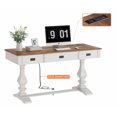 thumbnail image 1 of WAMPAT 59-inch Executive Desk with Charging Station, 3 Drawers, Farmhouse Office Desk for Home Study, Durable Wood Computer Table, White, 1 of 10