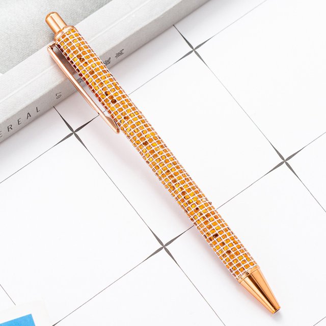 WIFKLSIIPG Gold Powder Press Ballpoint Pen Press Pen Work Teacher Student Stationery Ballpoint Pen Multi Color Press Pen 1ML