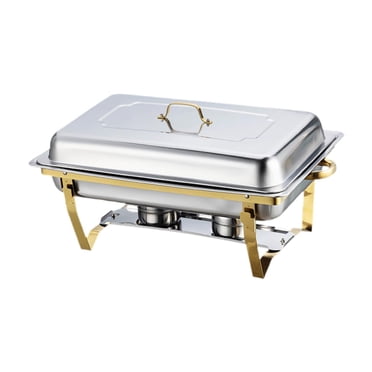 veasfak Chafing Dish Buffet Chafer Set Rectangular Chafers for Banquet Party Wedding three grid