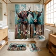 thumbnail image 3 of Hot Selling Bull Head Series Shower Curtain Set, Polyester Waterproof 4 Piece Bathroom Divider, 3 of 6