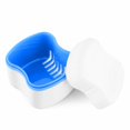 thumbnail image 2 of Toothpaste Denture Cup Bath Box Case With Strainer Basket Retainer Case Soaking Container Denture Cleaning Cup For Upper And Lower(Light Green), Tooth care for Women, 2 of 4