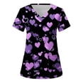 thumbnail image 3 of Qertyioot Blouse pour Femmes Uniforme Vêtements de Travail Manches Courtes Hauts avec, 3 of 5