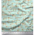 thumbnail image 1 of Soimoi Popeline de Coton Verte Tissu Imprimé Floral Labyrinthe et Roses Grandiflora 1 Yard 42 Pouces de Large, 1 of 6