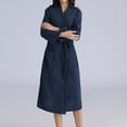 thumbnail image 4 of Peignoir de Mariée Long Peignoirs pour Femmes, Peignoir en Coton pour Femmes, Kimonos Waffles Peignoir Tenue d'Intérieur Lingerie Peignoir S-70 Bleu Marine TG, 4 of 6