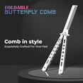 thumbnail image 2 of HHBEAUTY Butterfly Knife, Combs Stainless Steel Folding Practice Combs Hair Styling Tools for Sport Outdoor Use, 2 of 8