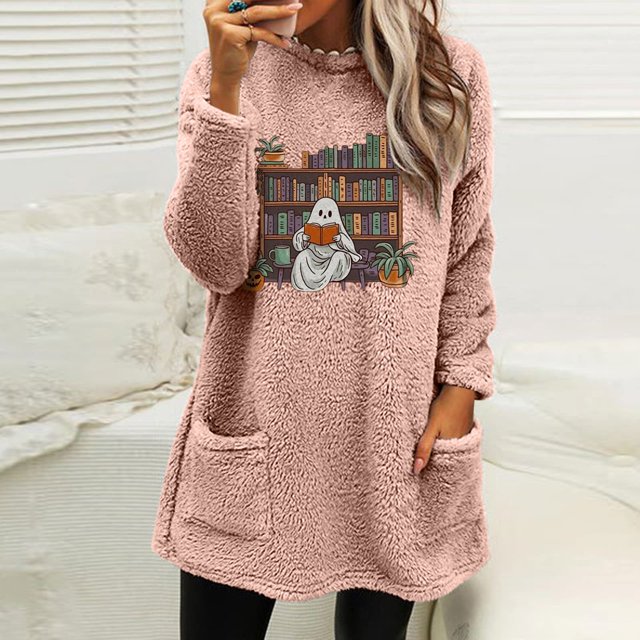 LSLJS Chandails Chauds d'Hiver pour Femmes, Molletonnés, à Enfiler, Col Ras du Cou, Thermiques, Longs, Hauts de sous-Vêtements, Vêtements Confortables