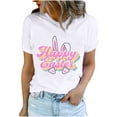 thumbnail image 2 of EGNMCR Chandail de Pâques à Manches Courtes pour Femmes, Imprimé de Pâques, T-shirt à Col Rond pour Femmes, Mode, Confortable, Haut de Chemise pour Femmes, Haut/chemise à Manches Courtes à Col Rond, T-shirt pour Femmes, 2 of 7