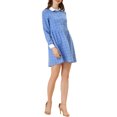 thumbnail image 4 of INSPIRE CHIC Robe-Chemise à Carreaux pour Femme à Manches Longues Boutonnée à Col Pointu m Bleu, 4 of 5
