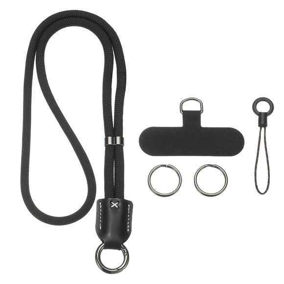 Cell Phone Lanyard, 18.5inch Phone Lanyard Crossbody Neck Anti Theft Strap Chain Universal Wrist Adjustable Long with Tether Tab for Women Mobile Cellphone Case, Black