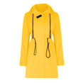 thumbnail image 2 of Sentmoon Winter Coat Women Plus Size Drawstring Hooded Neck Long Sleeve Women's Jackets Zipper Solid Color Windproof Waterproof Woman Clothes Fall and Winter Streetwear for Climbing and Hiking, 2 of 5