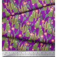 thumbnail image 3 of Soimoi Purple Rayon Fabric Flower & Cactus Tree Fabric Prints by Yard 42 Inch Wide, 3 of 3