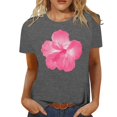 thumbnail image 1 of LUOGENLI T-shirts pour Femme pour Femmes Mode Décontractée Chemises Imprimées Col Rond Manches Courtes T-Shirt Hauts Tunique Blouse T-shirts pour Femmes T-shirts Graphiques Vêtements d'Été Gris Foncé m, 1 of 4