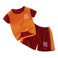thumbnail image 1 of MIASHUI Ensemble de T-Shirt à Manches Courtes et Shorts en Maille Active pour Garçons, Rouge, 3-4 Ans, 1 of 3