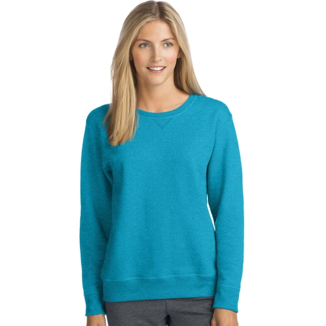 Hanes Womens ComfortSoft EcoSmart Crewneck Sweatshirt, 2XL, Bold Blue Heather, 2
