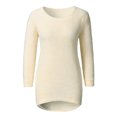 thumbnail image 2 of Innerwin Hauts en Tricot Manches Longues Femme Chandail Décontracté Col Rond Tunique Ample Blouse Beige TP, 2 of 6