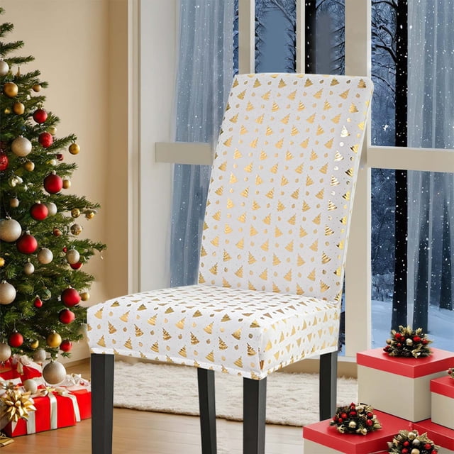 Christmas Dining Chair Covers Chair Back Covers Removable Washable Chair Protectors For Christmas Home Kitchen