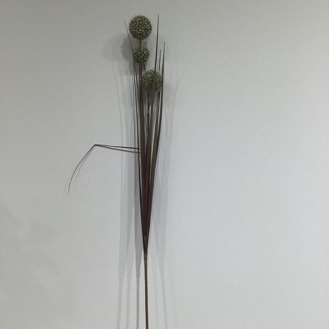 Vaporisateur de Boules d'Herbe X 3 avec Trois Boules d'Herbe Sphériques Vertes sur de Hautes Tiges Brunes et des Feuilles Vertes Étroites, Conçu pour la Déco de Fleurs Artificielles, Idéal pour Ajouter une texture Naturelle aux Intérieurs de la Maison Ou aux Espaces de Bureau.