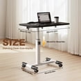 thumbnail image 2 of Overbed Bedside Table with Wheels, Adjustable Height Over The Bed Table, Mobile Hospital Bedside Table with Tilting Desktop, 2 of 7