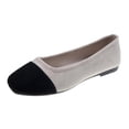 thumbnail image 1 of Casual Shoes For Women, Color-Block Canvas Slip-On Flats with Round Toe and Soft Sole for Spring and Summer, Large Sizes Available, 1 of 9