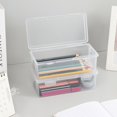 thumbnail image 3 of LSLJS Extra Large Capacity Plastic Pencil Box Stackable Translucent Clear Pencil Box Office Supplies Storage Organizer Box for Gel Pens Erasers Tape Pens Pencils Mark Pencil Case, 3 of 7