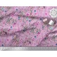 thumbnail image 2 of Soimoi Pink Rayon Fabric Leaves & Floral Decor Fabric Printed BTY 42 Inch Wide, 2 of 3