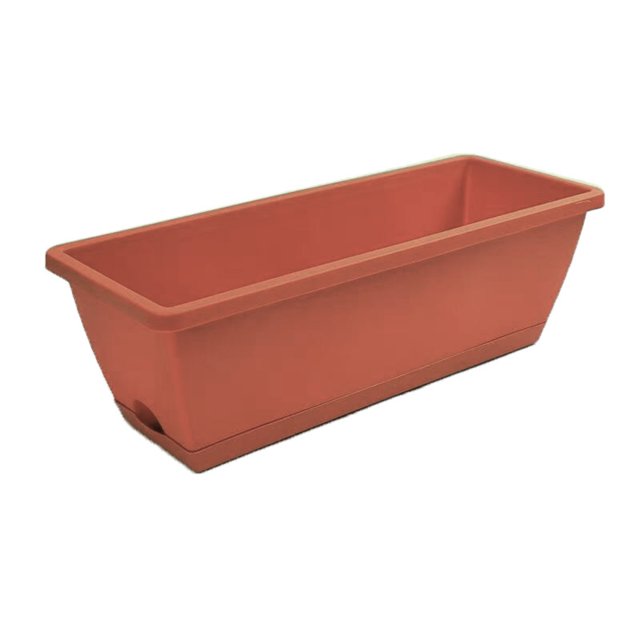 CAROOTU Plastic Flower Pots Family Balcony Plants Vegetables and Flowers Large Rectangular Plants Grooves