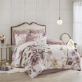 thumbnail image 2 of Madison Park Cassandra Ensemble de Literie 8 Pcs en Percale de Coton Imprimé Rose, 2 of 17