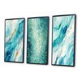 thumbnail image 3 of Designart "Turquoise Impressions Waves of Infinity VII" Abstract Painting Framed Wall Art Set Of 3 - Turquoise Modern Frame Gallery Set For Office Decor, 3 of 6