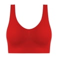 thumbnail image 4 of Bralettes Women Padded Bra Feature V-Neck Wire-Free Bra Style W-1773 Red 3XL, 4 of 6