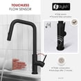 thumbnail image 3 of Stylish Single Handle Matte Black Pull Down Touchless Kitchen Faucet K-150NM, 3 of 13