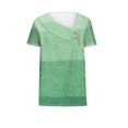 thumbnail image 4 of FAIWAD Women Summer Tops Short Sleeve Irregular V Neck Button T-Shirts Geometric Color Block Print Tees Blouses, 4 of 5