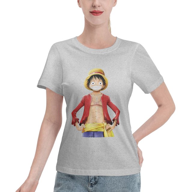 Women's Basic Short Sleeve T-Shirt One Piece Luffy