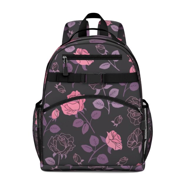 Watercolor Small Floral Pattern Backpack Adjustable Padded Straps and Chest Strap Lightweight Durable School Backpack for and
