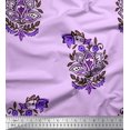 thumbnail image 1 of Soimoi Poly Georgette Fabric Leaves & Floral Block Print Fabric by The Yard 42 Inch Wide, 1 of 3