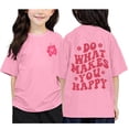 thumbnail image 1 of PMVFHDE Hauts Fille Fille Hauts Décontractés Filles Hauts à Manches Courtes Filles T-Shirts Graphiques Filles Hauts pour Filles T-Shirt Imprimé à Col Rond à Manches Courtes pour Garçons et Filles Rose,10-11 Ans, 1 of 3