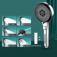 thumbnail image 2 of Shower Heads High Pressure Turbo Shower Head Home Bath Shower Nozzle Water Heater Filter Shower -6 Bathing Modes- One Pressurised Water Stop Function Shower Head. Shower Head with Hose, 2 of 8