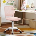 thumbnail image 3 of Homy Casa Pink Kids Desk Chair, Adjustable Swivel Small Task Chair with Wheels, Armless Study Chair for Bedroom, 3 of 10