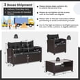 thumbnail image 2 of Gymax 4PCS Outdoor Conversation Set Patio PE Rattan Set w/ Glass Table & Sofa Cushions Black, 2 of 10