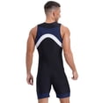 thumbnail image 2 of MSemis Men Quick Dry One Piece Swimsuit Zipper Bathing Suit Sleeveless Beach Swimwear Surfing Rash Guard Wetsuit Navy Blue L, 2 of 7