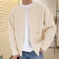 thumbnail image 4 of Birdeem Cardigans pour Hommes avec Fermeture Éclair, Cardigan en Tricot Uni à Col Rond en Velours Paon pour Hommes, Manteau Chandail à Fermeture Éclair Décontracté, 4 of 8