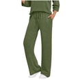 thumbnail image 2 of Yuyuzo Pants for Women Casual Ribbed Knit Fall Fashion Pants Drawstring High Waisted Straight Leg Lounge Trousers, 2 of 6