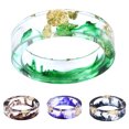thumbnail image 4 of HEVIRGO Unisexe Mode Coloré Encre Feuille d'Or Transparent Résine Bague Cadeau de Bijoux de Fête, Vert 20mm, 4 of 9