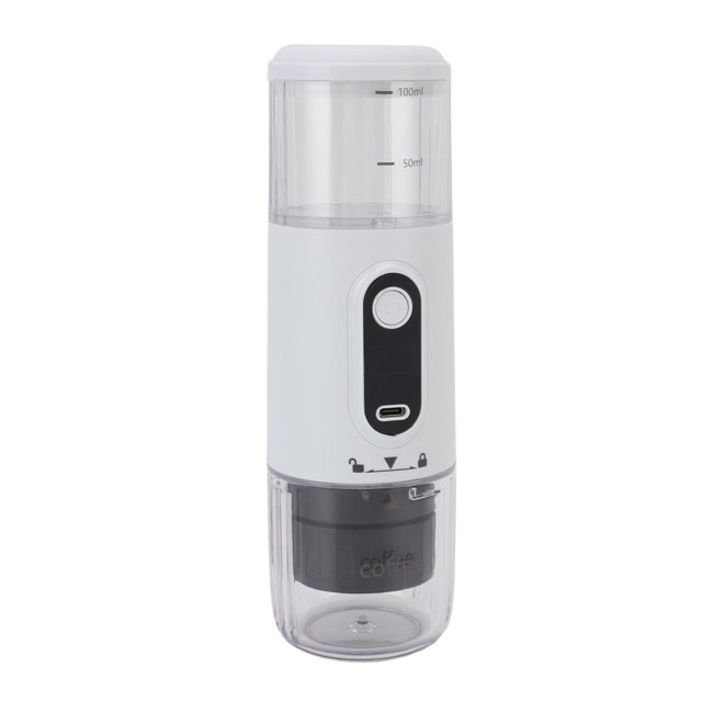 Portable Electric Espresso Machine, Rechargeable Travel Coffee Maker, Handheld Car Coffee Maker for Camping Hiking Office Powder and Capsules Compartment