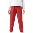 thumbnail image 3 of CHUANK Kids Boys Girls Sweatpants Workout Pants High Waisted Drawstring Trackpants Cinch Bottom Trousers, 3 of 5