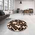 thumbnail image 4 of Ahgly Company Tapis d'Intérieur Lavable en Machine Carré Transitionnel Noir Brun, 4 Pieds Carré, 4 of 7